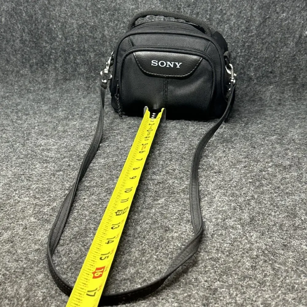 Sony Compact Camera Bag Black Padded Carry Case with Front Pockets & Strap